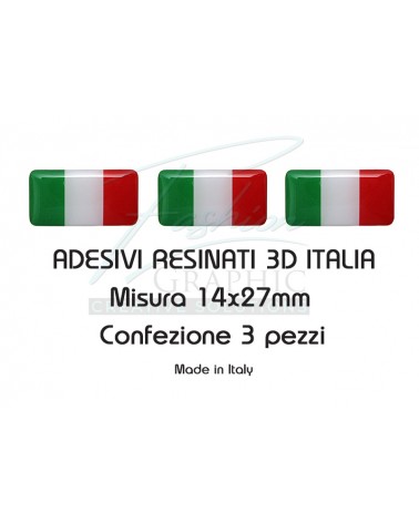 Kit Adesivi resinati bandiera italiana Italia rettangolare 3d