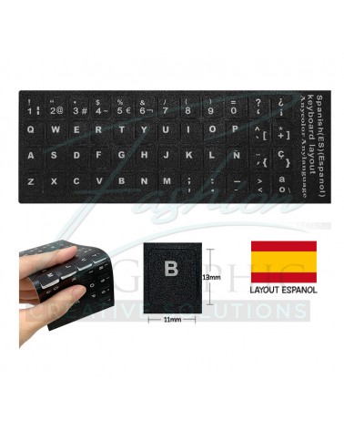 Adesivi per tastiera spagnola lettere nere da notebook portatile pc mac