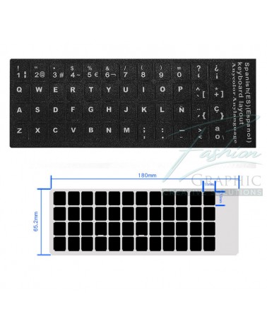 Adesivi per tastiera spagnola lettere nere da notebook portatile pc mac