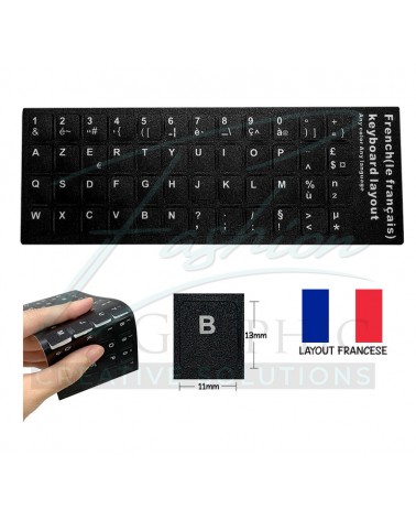 Adesivi per tastiera francese lettere nere da notebook portatile pc mac