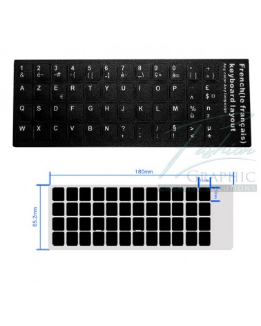 Adesivi per tastiera francese lettere nere da notebook portatile pc mac