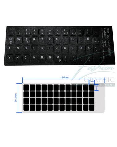 Adesivi per tastiera tedesca lettere nere da notebook portatile pc mac