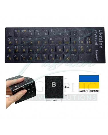 Adesivi per tastiera ucraino lettere nere da notebook portatile pc mac
