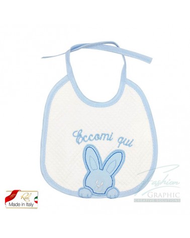 Bavaglino bavetta neonato Eccomi qui con coniglietto anche personalizzato