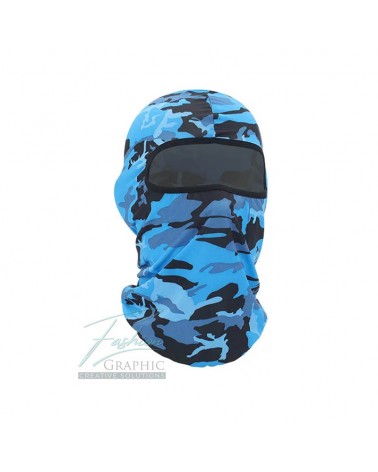 Passamontagna mimetico militare, sottocasco, balaclava in microfibra per casco moto, auto, scooter sport blu