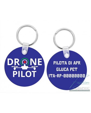 Portachiavi ciondolo Drone pilot pilota di apr pilota drone con testo personalizzato