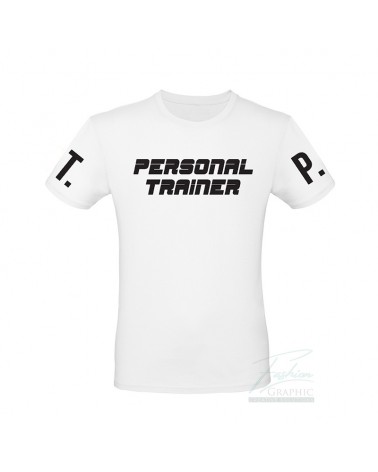 t-shirt personal trainer istruttore bodybuilding palestra fitness bianca