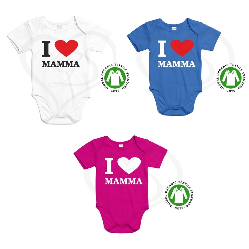 Body neonato I love mamma & Papà in cotone organico