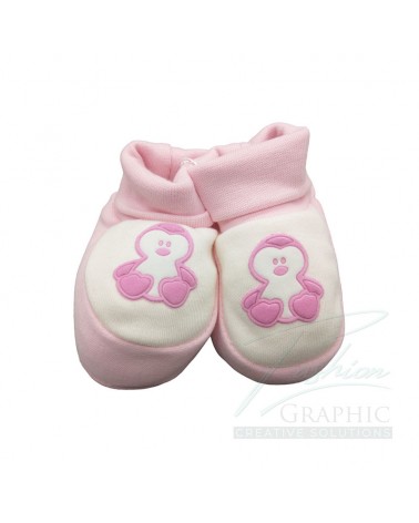 scarpette scarpine neonata pinguino in puro cotone rosa