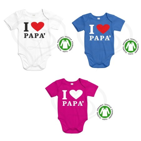 Body neonato I love mamma & Papà in cotone organico