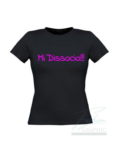 t-shirt maglietta donna mi dissocio streamer twitch creatori digitali nero