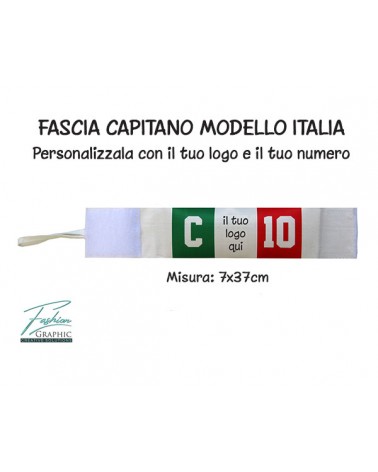 Fascia capitano modello italia con logo e numero personalizzati