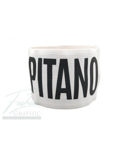 Fascia capitano da calcio bianco nera