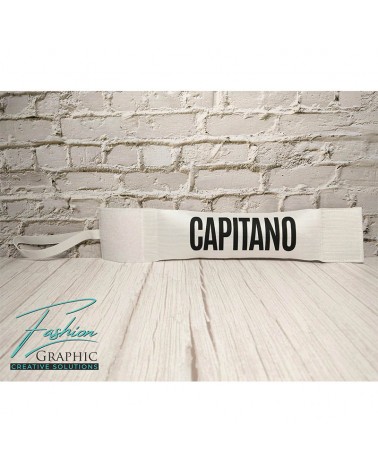 Fascia capitano da calcio bianco nera
