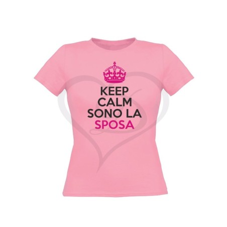 T-shirt keep calm sono la sposa stampa bicolore
