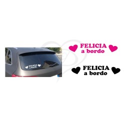 Adesivo cuoricini nome a bordo personalizzato