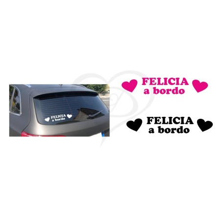 Adesivo cuoricini nome a bordo personalizzato