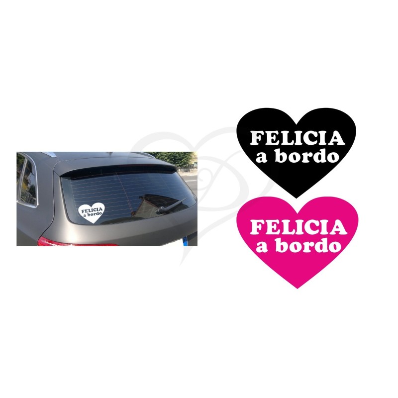 Adesivo cuore grande nome a bordo personalizzato