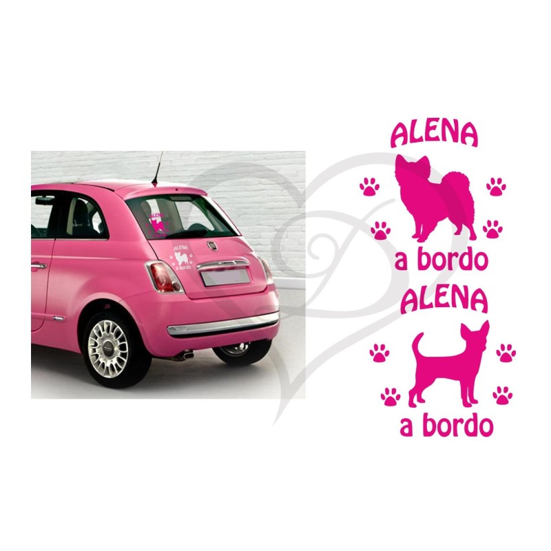 Adesivo chihuahua a bordo personalizzato