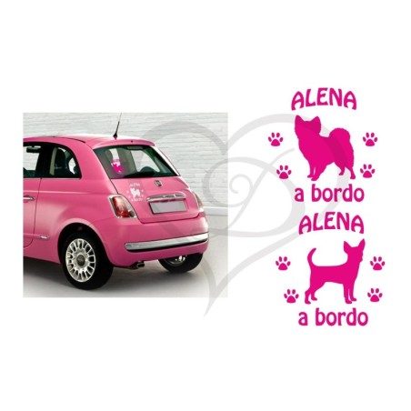 Adesivo chihuahua a bordo personalizzato