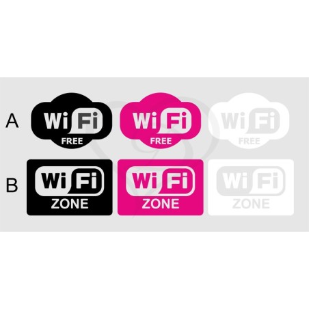 Adesivo stickers vetrina WI-FI FREE o ZONE