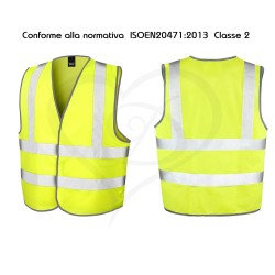 Gilet Alta Visibilità modello tre fasce a norma di legge