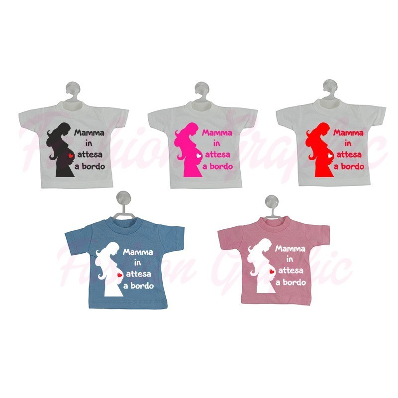 Mini t-shirt auto Mamma in attesa a bordo