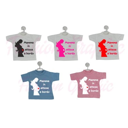 Mini t-shirt auto Mamma in attesa a bordo