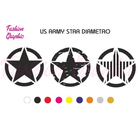 Adesivo US ARMY STAR sticker per auto moto fino a 20cm