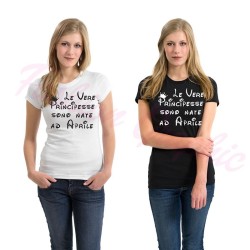 T-shirt donna le vere principesse nascono a personalizzabile