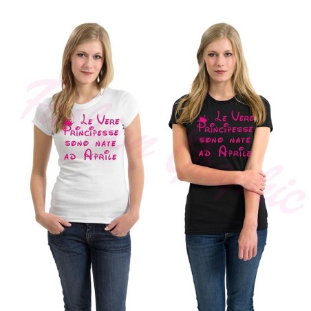 T-shirt donna le vere principesse nascono a personalizzabile