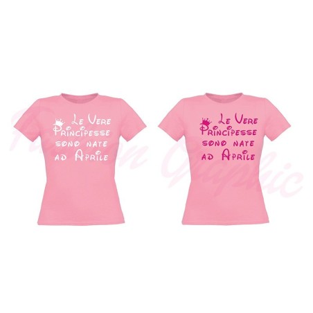 T-shirt donna le vere principesse nascono a personalizzabile
