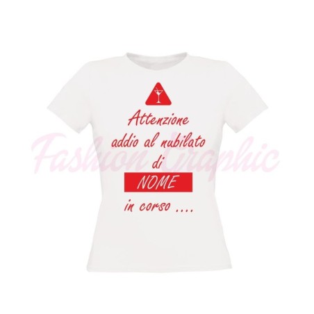 T-shirt festa addio al nubilato in corso personalizzabile con nome