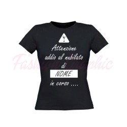T-shirt festa addio al nubilato in corso personalizzabile con nome