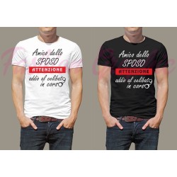 T-shirt festa addio al celibato in corso sposo amici matrimonio