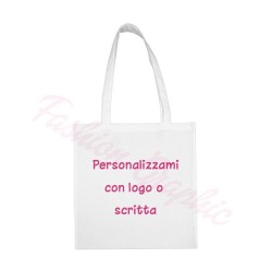 Borsa shopper cotone manico lungo personalizzata con logo o scritte