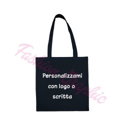 Borsa shopper cotone manico lungo personalizzata con logo o scritte