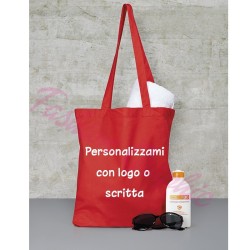 Borsa shopper cotone manico lungo personalizzata con logo o scritte