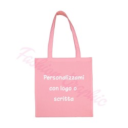 Borsa shopper cotone manico lungo personalizzata con logo o scritte