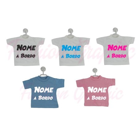Mini t-shirt auto bimbo bimba a bordo personalizzata