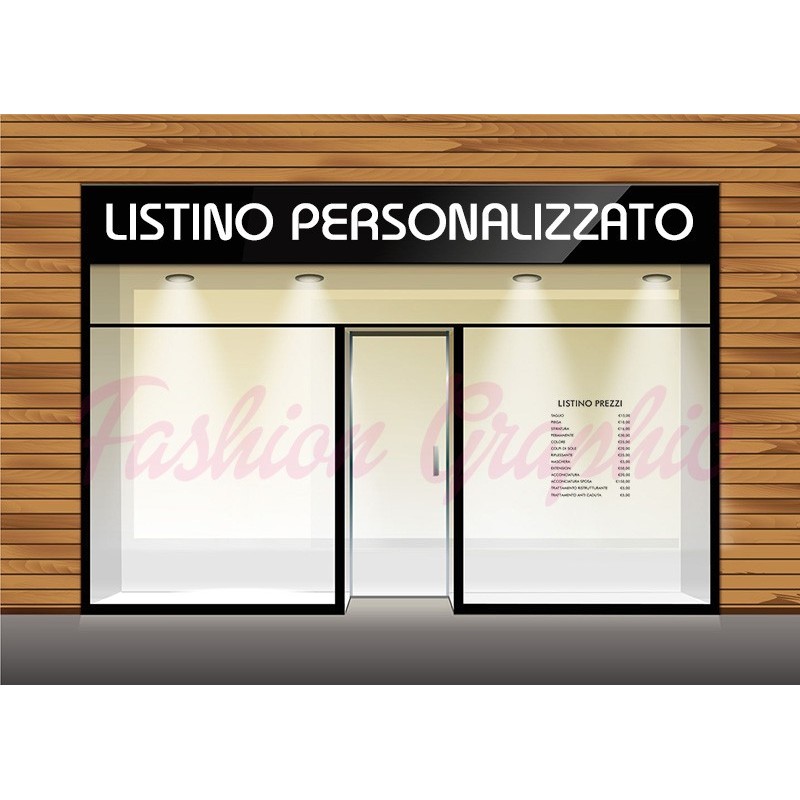 Adesivo listino negozio personalizzato per parrucchiere, estetista altre attività