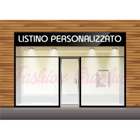 Adesivo listino negozio personalizzato per parrucchiere, estetista altre attività