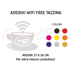 Adesivo wi-fi free libero tazzina caffè bar pub ristoranti