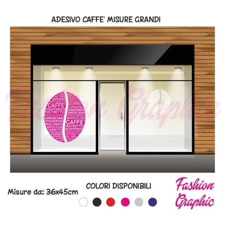 Adesivo chicco caffè tipi caffè sticker bar pub ristoranti misure grandi