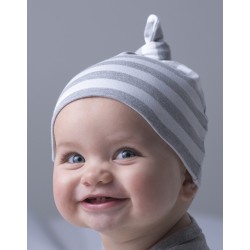 Cappellino neonato rigato in puro cotone anche personalizzabile