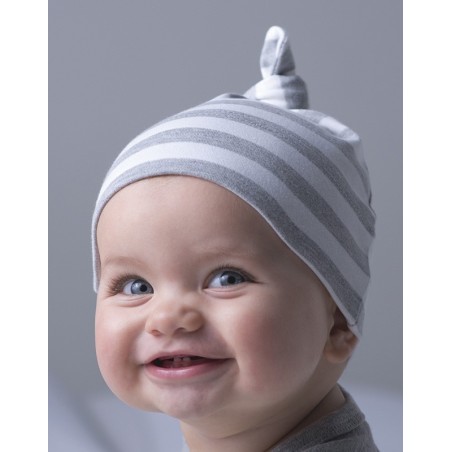 Cappellino neonato rigato in puro cotone anche personalizzabile