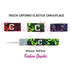 Fascia capitano elasticizzata modello mimetica camouflage con laccio per braccio