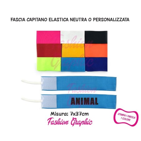 Fascia capitano elasticizzata modello neutro personalizzato con laccio per braccio