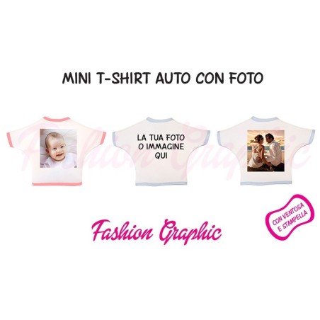 Mini t-shirt auto personalizzata con foto o immagine