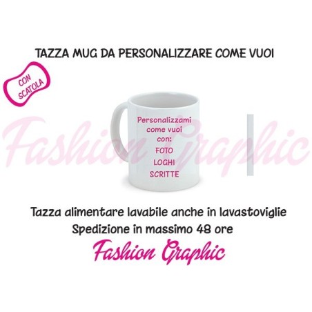 TAZZA MUG PERSONALIZZATA CON FOTO, LOGHI O TESTI CON SCATOLA